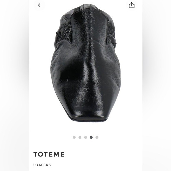 TOTEME Black Leather Square Toe Elastic Back Flat Loafers Made in Italy Size 37 - Picture 11 of 12